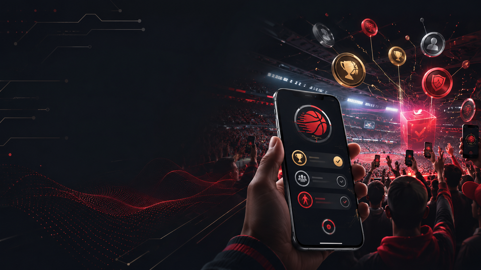 Mobile voting and fan participation illustration for DSAB